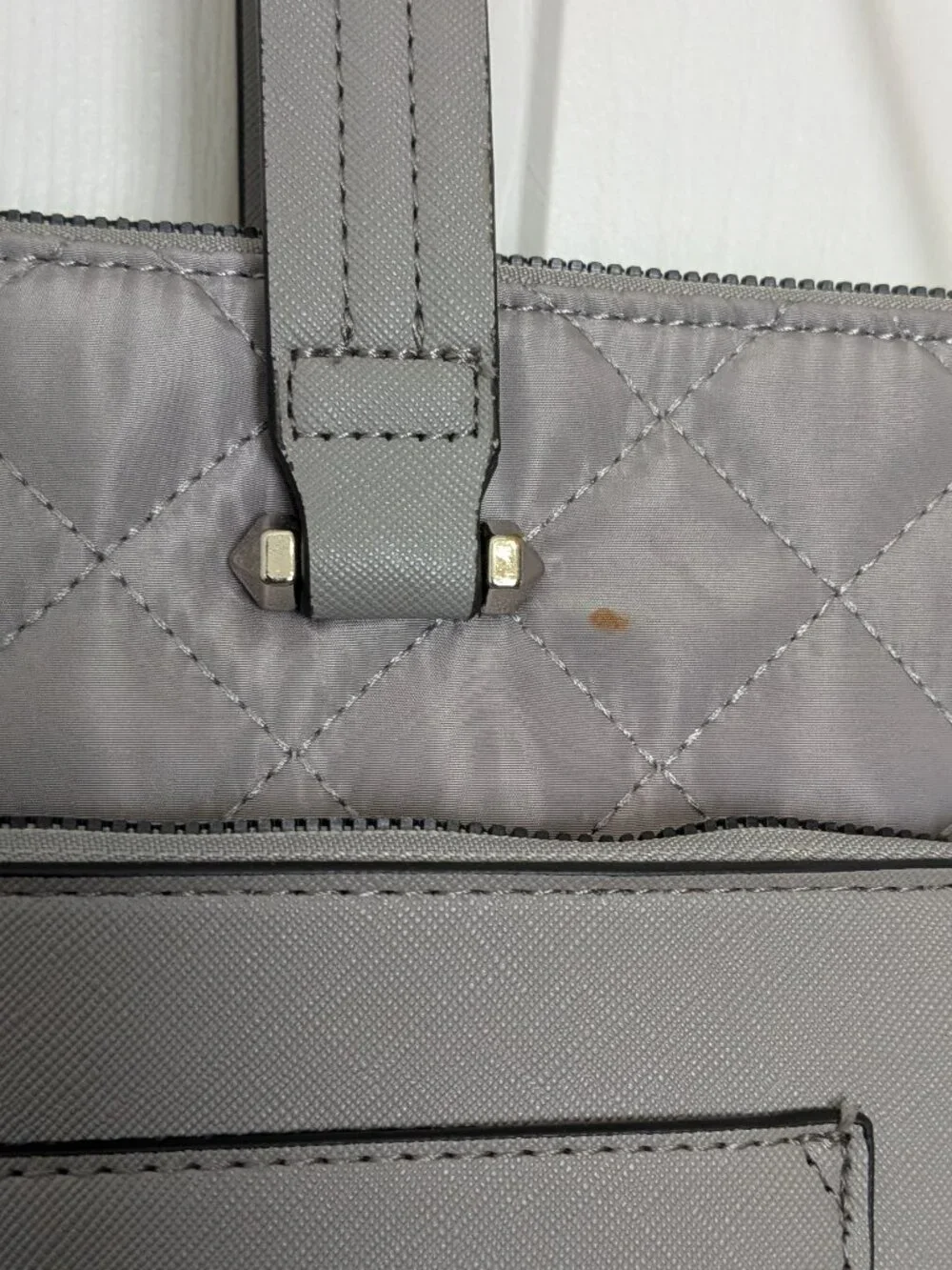Steve Madden Quilted Gray Laptop Bag